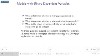 8.1 Models with Binary Dependent Variables