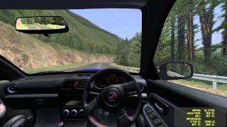 rFactor - Subaru Impreza STi driving up mountain (Transfagarasan highway)  -  Ends in huge crash!