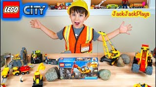 Playing with HUGE Lego City Mining Trucks Collection + Toy Unboxing | JackJackPlays