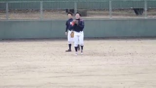 20160222　広経大　串間キャンプ　特守　外野手