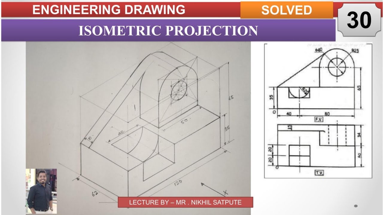 Engineering Drawing | Isometric Projections Problem 30 | Learn With ...