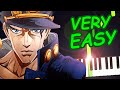 Jotaro's Theme (JoJo Stardust Crusaders) - VERY EASY Piano Tutorial for Beginners