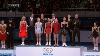 2014 Sochi Olympics. Figure Skating. Team Event. Flower Ceremony. 09.02.2014