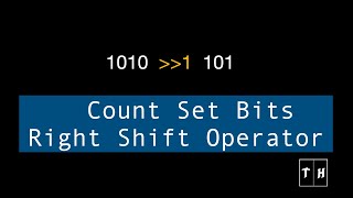 Count Set Bits Using Right Shift Operator #sdeinterview
