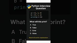 Day 23 | Python Interview Questions | Set Equality Trick Explained 🔥#python #coding #pythontutorial