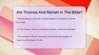 Are Thomas And Ramah In The Bible? - BibleMadeClear.com