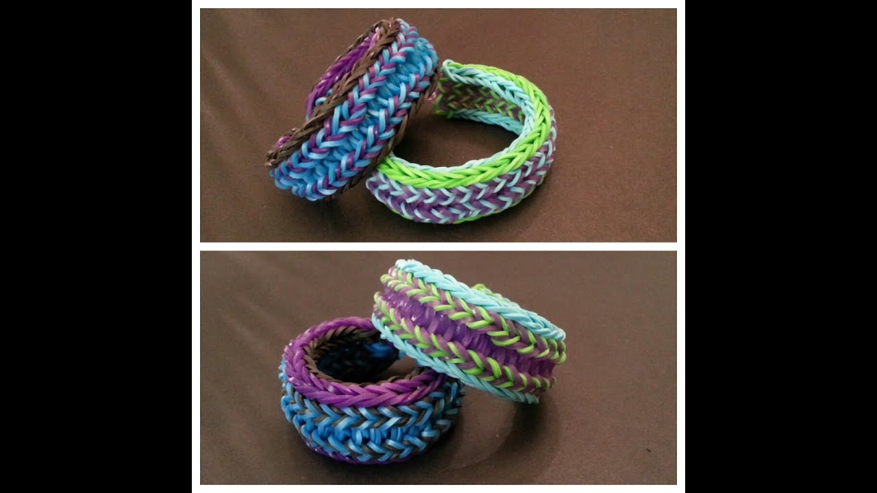 New Reversible "Split Tire" Rainbow Loom Bracelet/ How To Tutorial ...