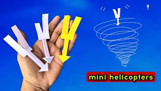 flying helicopter toy (mini), how to make smallest paper  helicopter,  paper toy,  easy to fly toy