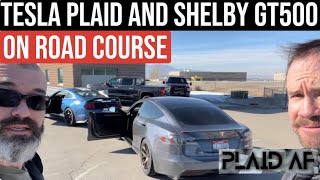 Plaid and Shelby GT500 on Road Course