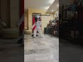 practicing taekwondo for yellow belt promotion