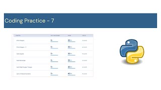 Coding Practice - 7 All Questions || Python || NXT Wave ||
