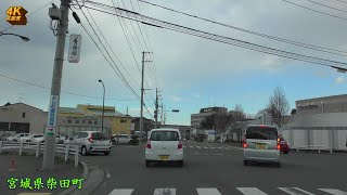 【4K】 柴田町ドライブ♪船岡駅前周辺～白石川堤一目千本桜（東端）2019年4月