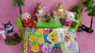 日本食玩五彩棒棒糖 熊出沒 面包超人 凱蒂貓過家家Japan shokugan multicolored lollipops bears Anpanman Hello Kitty.