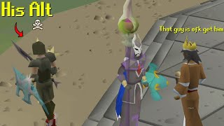 Telling PKers my alt is an AFK Gambler (then PKing them)