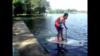 Finboard, human powered water vehicle, Indonesia