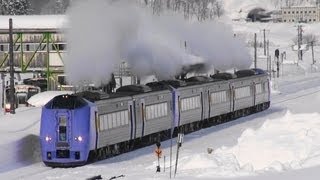 スーパー宗谷２号 白煙を上げて音威子府発車 2013.2.18