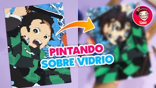 ¡PINTANDO EN VIDRIO POR PRIMERA VEZ! | GLASS PAINTING DE TANJIRO