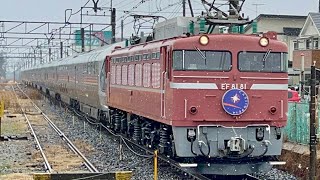 カシオペア紀行 9011レ EF81 81牽引 間々田駅通過