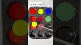 Create 9 Colors from 3 Colors Red + Yellow + Blue #mixing #satisfying