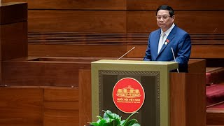 Thủ tướng Phạm Minh Chính trình bày Báo cáo của Chính phủ tại Kỳ họp thứ 6, Quốc hội khóa XV