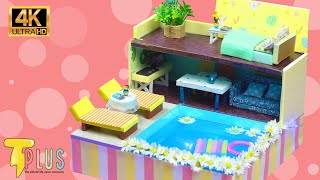 How to make a house with an inground pool and a garden full of daisy ☀️ DIY MINIATURE HOUSE #12