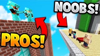 TWO PROS vs SUPER NOOBS! | Minecraft BED WARS