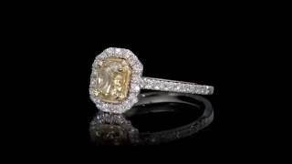 1.38 ct Fancy Yellow Radiant Cut Diamond Engagement Ring