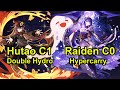 Hutao C1 DOuble hydro & Raiden C0 Hypercarry Spiral Abyss 3.4 floor 12 genshin Impact