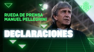 Rueda de prensa de Manuel Pellegrini tras el #GetafeRealBetis 🗣🎙 | Real BETIS Balompié