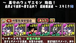 [パズドラ]墓守のウェザエモン降臨　マルチ　5ターンずらしのみ編成