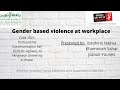 Gender based violence at workplace