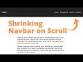 Create Shrinking Navbar On Scroll using HTML & CSS only