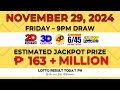 WATCH: PCSO Live Lotto Result Today 9PM November 29, 2024 | LRT PH