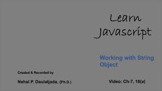 Learn Javascript: Working with String Object - A9A : Regular expression
