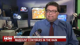 Manhunt Continues in the Rain