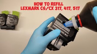 HOW TO REFILL LEXMARK CS317DN, CX317DN, CS417DN, CX417DE, CS517DE, CX517DE TONER CARTRIDGE