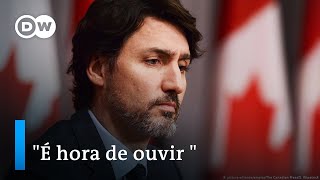 Trudeau fica em silêncio ao ser questionado sobre postura de Trump