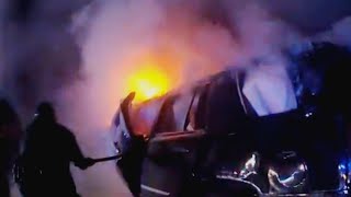 Florida Cops Use Ax to Free Man From Burning Car