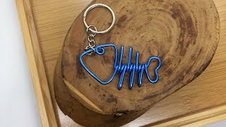 DIY wire 教你如何使用彩色鋁線製作 魚骨頭 鑰匙圈 DIY How to make wire fish bone