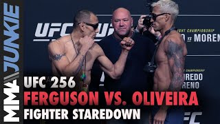 Tony Ferguson vs. Charles Oliveira intense faceoff | UFC 256 staredown