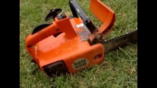 Solo 600 chainsaw cutting