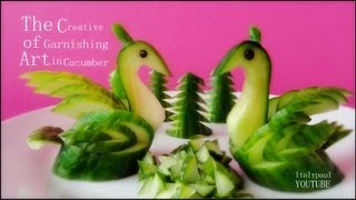 Art In Cucumber Swans - Fruit Vegetable Carving Garnish﻿ | Cucumber Sushi Garnish | Italypaul.co.uk