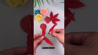Diy ide kerajinan membuat ikan cupang dari kertas origami #shorts #ytshorts #diy #kerajinan #crafts