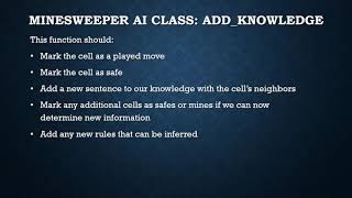 CS50: Artificial Intelligence Python Course Minesweeper Solution by Alberto Pascal