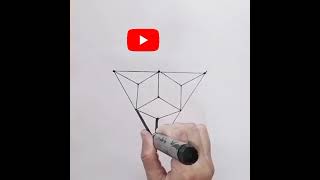How to Draw a 3D shape easily/ simple Geometric patterns #shorts # youtube shorts