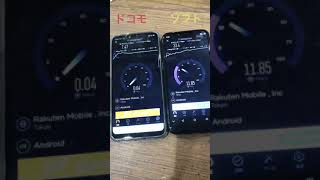 【平日朝－速度比較】 LINEモバイル ドコモ回線 vs ソフトバンク回線 speedtest