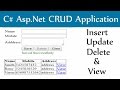 C# Asp.Net Web Form CRUD : Insert, Update, Delete and View With Sql Server Database