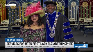 Funeral arrangements announced for MTSU’s first lady Elizabeth McPhee