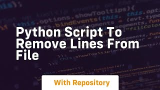 python script to remove lines from file