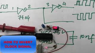 How to use 7404 NOT Gate to invert a Clock signal